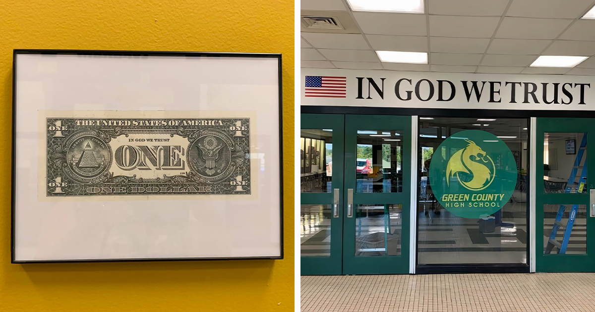 Kentucky Schools Frame A $1 Bill After The State Passed A Law That All
